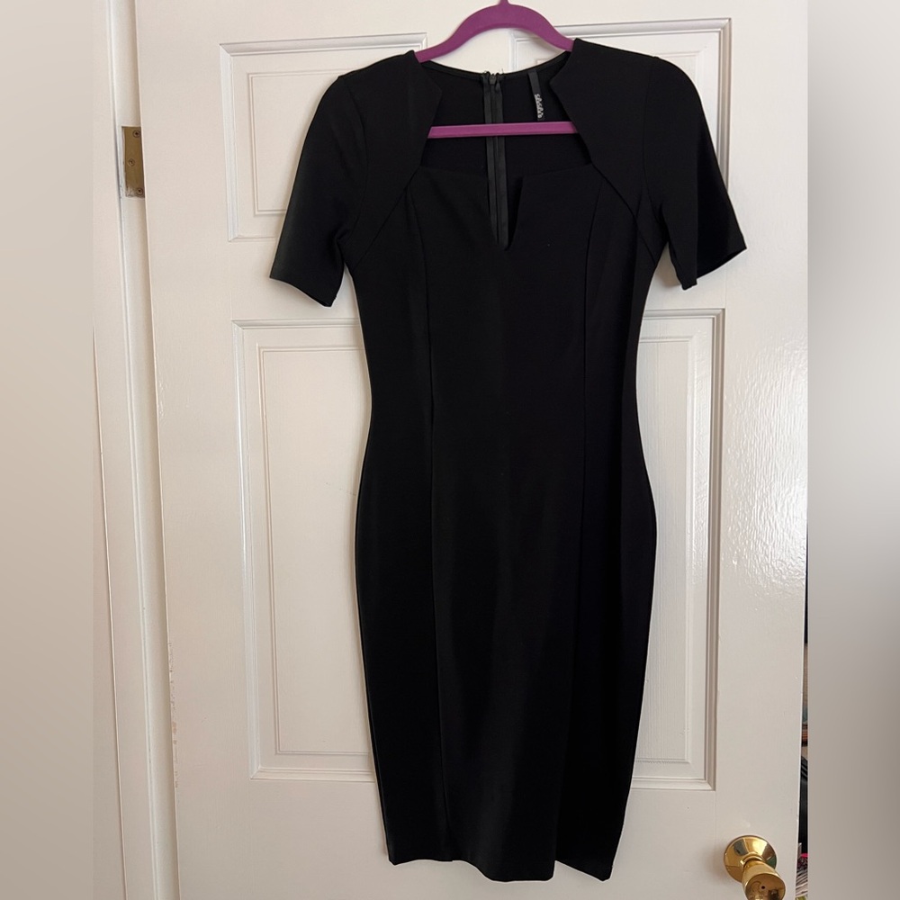 Lulus black bodycon midi dress size medium